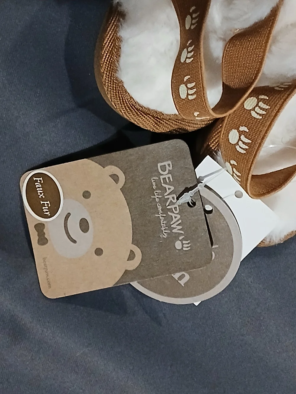 BEARPAW Brown Suede Shearling Clog Slippers with White Fur Trim